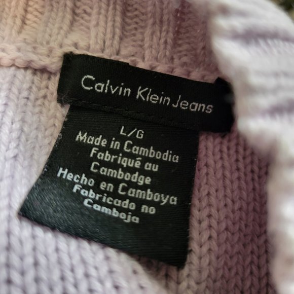 Calvin Klein Jeans Pastel Purple Long Sleeve Button Up Cardigan - Picture 5 of 6